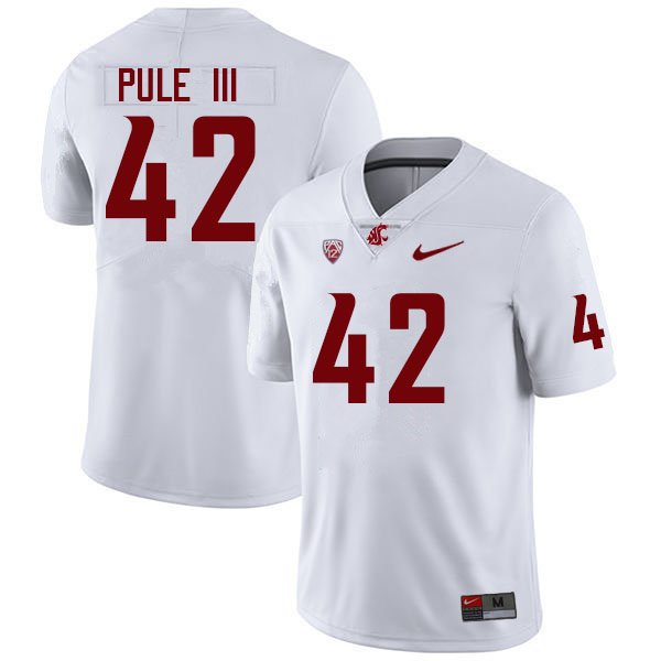 Men #42 Antonio Pule III Washington State Cougars College Football Jerseys Sale-White